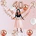 Rose Gold Forty & Fabulous Happy 40th Birthday Banner Garland Foil Balloon 40 for Womens 40th Birthday Decorations Hanging 40 and Fabulous Cheers to 40 Years Old Birthday Party Supplies Backdrop