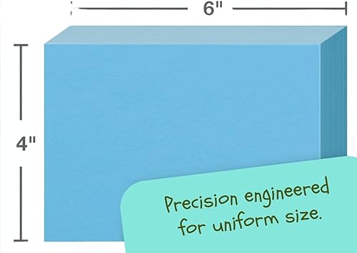Miniatura 3 de 1InTheOffice Tarjetas de índice azules de 4 x 6, tarjetas de índice de colores en blanco, sin reglas, paquete de 400
