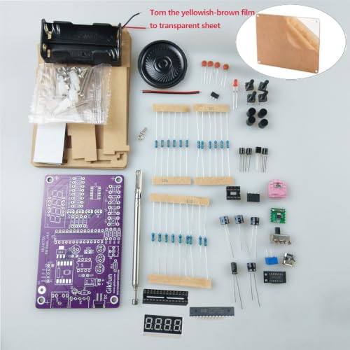 Image of Gikfun FM Radio Kit Soldering Practice Kit DIY School Project FM 87-108MHz with 2 Power Supply Modes, Soldering Learning and Teaching for Beginners, Adults EK1989
