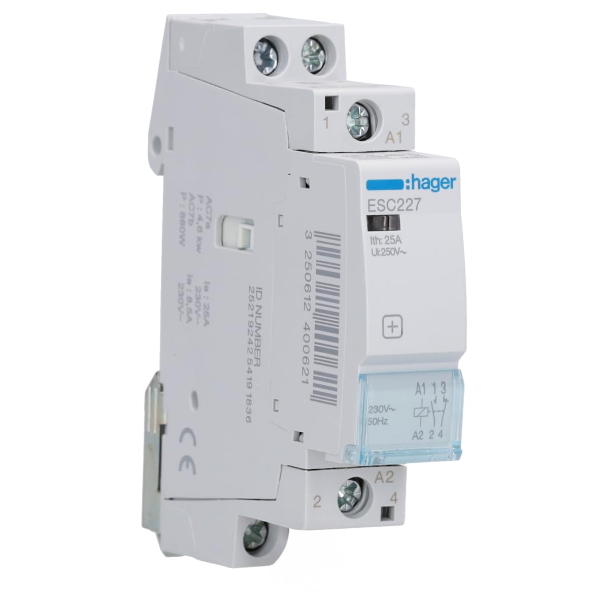 Hager ESC227 InstallationsSchütze 25A 1S+1Ö 230V