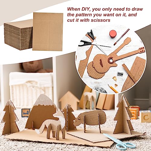 Image of MECCANIXITY 100 Pack 14 inch x 11 inch Large Corrugated Cardboard Sheets 1 /8 inch Thick Flat Cardboard Filler Inserts Pads for Mailers, Packing, Art Projects, DIY Crafts