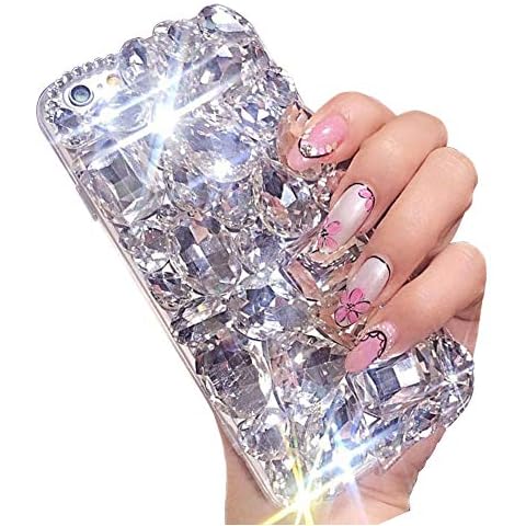 For iPhone 7 Plus/8 Plus Cute Sparkle Jewels Case,Aearl TPU Soft 3D [Heavy Duty] Stunning Stones Crystal Rhinestone Bling Full Diamond Glitter Shining Cover for iPhone 8 Plus/7 Plus -Clear Cover