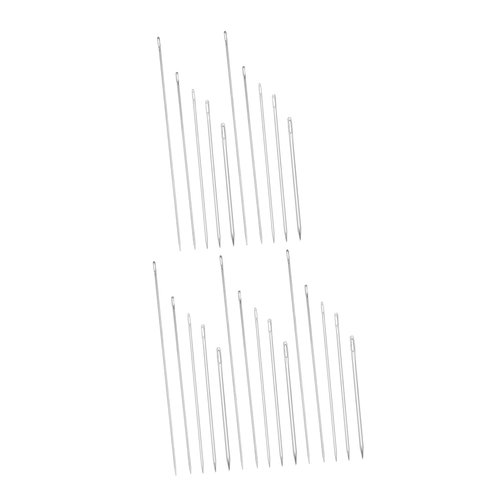 25 Pezzi Aghi da Cucito Lunghi in Metallo Set con Occhio Grande per Cucito Mano Tessuti Spessi e Patchwork Resistente e Multiuso per Ricamo e Riparazioni Artigianali