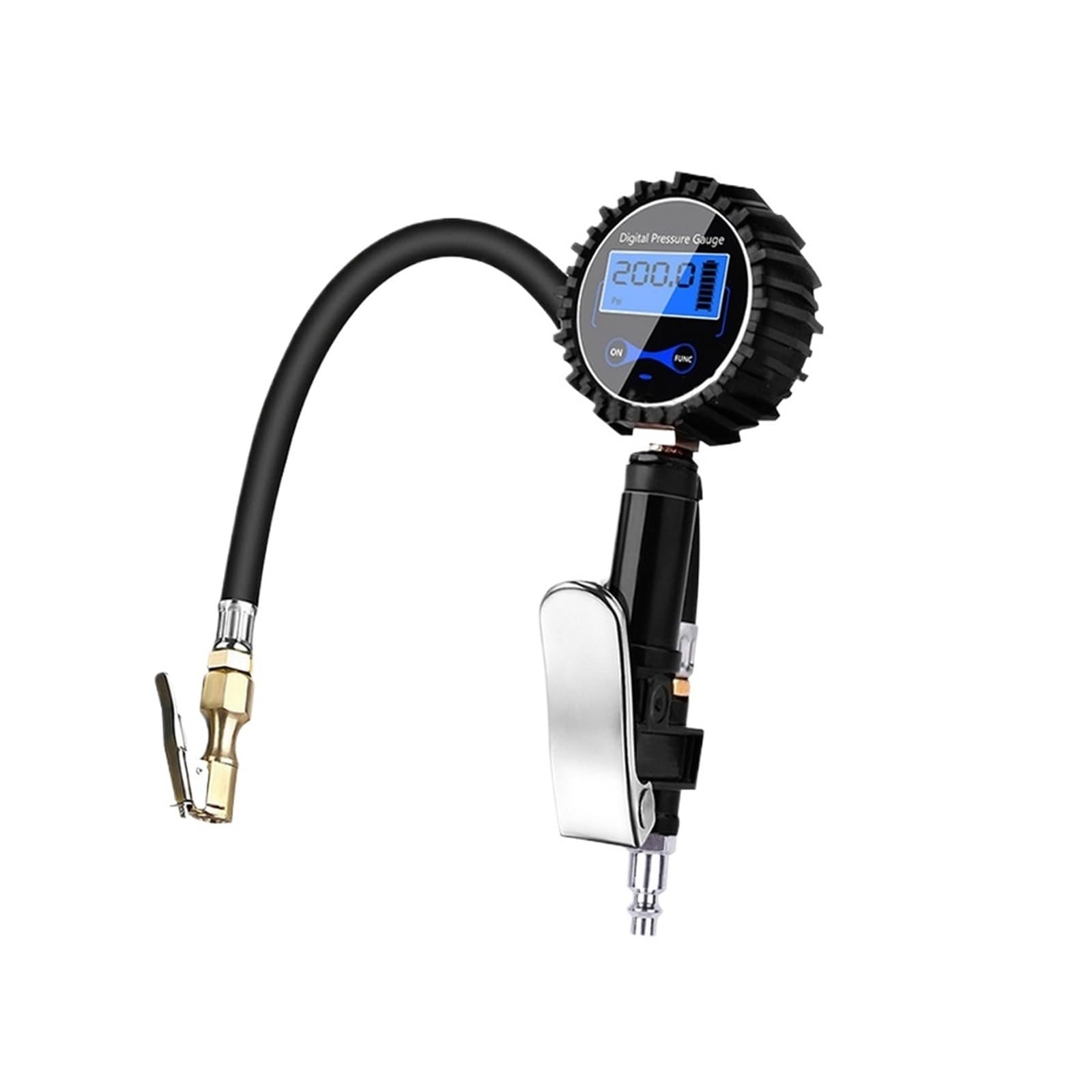 Inflator Opon Samochodowych Do Samochodów Ciężarowych Z Cyfrowym Manometrem 200 PSI Uchwyt Pneumatyczny I Wąż Typ Pistoletowy Manometr Samochodowy łAtwy W UżYciu