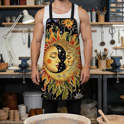 Delantal Retro Floral Sun And Moon con Ajuste Rápido miniatura 4