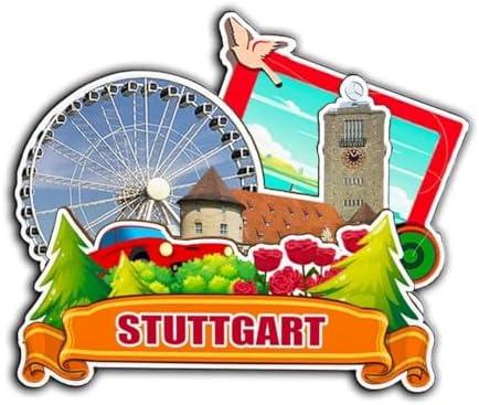 Stuttgart Germany Magnet Fridge Magnet Wooden 3D Landmarks Travel Collectible Souvenirs Decoration Handmade -4077 image 5