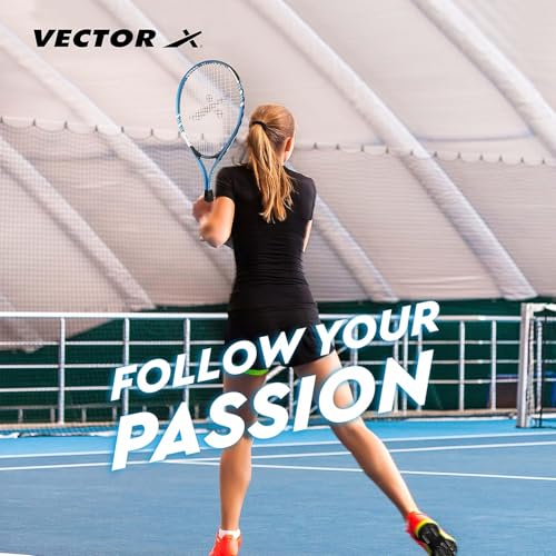 Image of Vector X VXT-520 Adult Men Recreational Tennis Racket Lightweight Aluminum Frame for Easy Swing|105 sq in Head|Pre-Strung Beginner Racquet for Outdoor Games Training & Practice (23 inch, 3 /4 Cover)