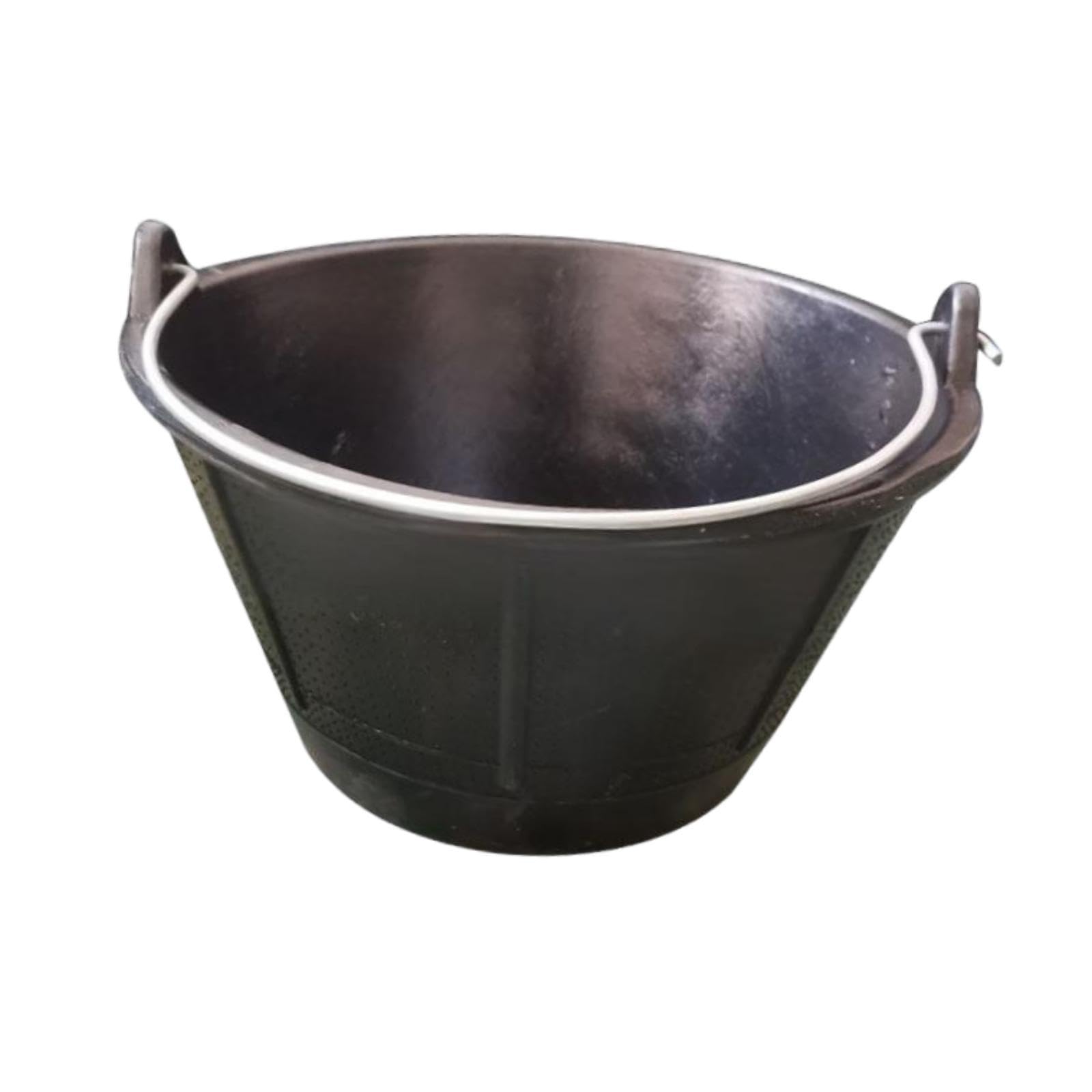 Secchio di Gomma 10 Litri per Cemento, Acqua e Mangimi - Diametro Bocca 35 cm - Per Cantiere, Fattoria, Garage
