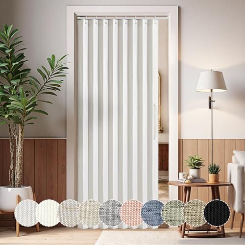 MIULEE Accordion Style Magnetic Folding Door Curtains for Doorways/Closet, Room