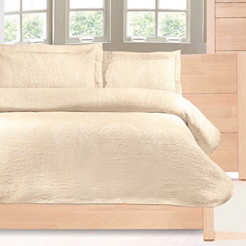 Europa Fine Linens Ikat Matelasse Bedding, Coverlet King Size 96-Inch by 102-Inch, Ivory - Thumbnail 2