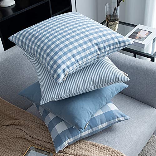 Federe Cuscino 45x45cm Artoid Mode - Confezione Da 4, Blu Acqua, Poliestere Lavabile - Foto 6