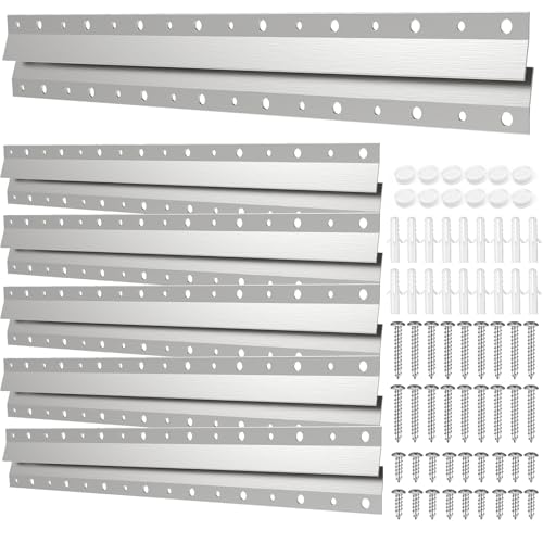 Image of French Cleat Hanger 16 Inch - 6 Pairs, Z Bar Hanger Supports 60 Lbs, Interlocking Wall Mounting Bracket Hardware Kit for Hanging Mirrors, Picture, Shelf, Whiteboard, Art, Frames