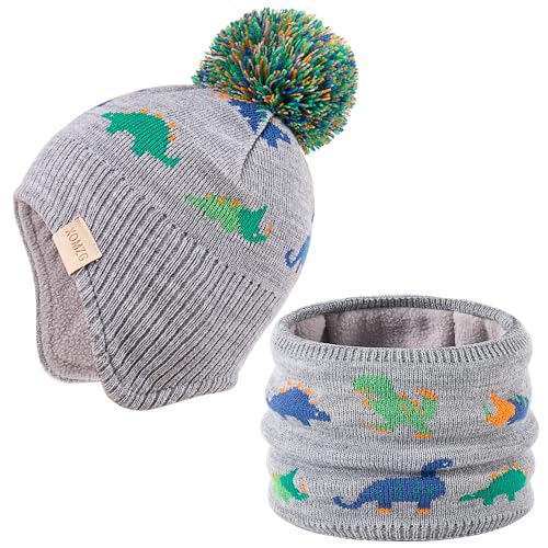 XOMZG Beanie Strickmützen für Kleinkinder mit Ohrenklappe...