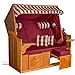 Produktbild LILIMO - Strandkorb OSTSEE XXL | 2-3 Sitzer | Bausatz | Geflecht: Natur, Bezug: Bordeaux, Bordeaux/Natur Kariert | Volllieger inkl. Schutzhülle | Model BUA