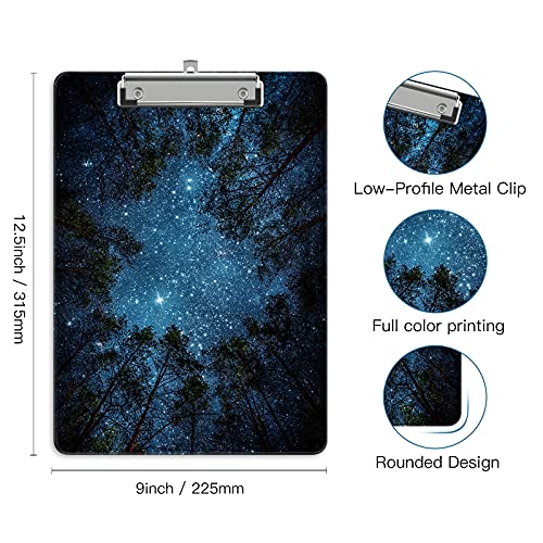 Image of Plastic A4 Clipboards, Clip Board Stardard Letter Size 9 x 12.5 in | Office Decorative for Students Women Men and Kids,Night Sky