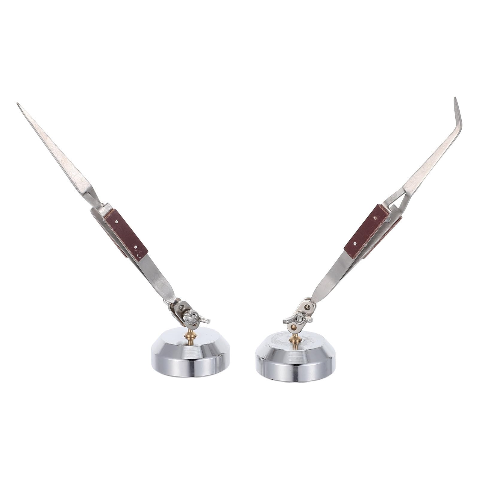 2 Piezas Pinzas de Rebote para Joyería y Relojería con Puntas Rectas y Curvas, Acero al Carbono Resistente al Calor, Diseño Ergonómico para Modelismo y Manualidades DIY