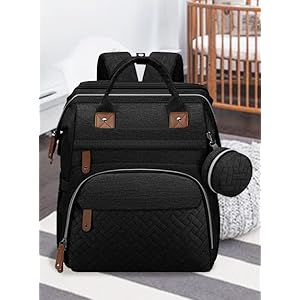 Diaper Bag Backpack with Changing Station, Baby Bag for Boys & Girls,Waterproof Changing Pad, Sunshade and Toy Bar