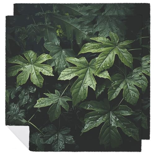 Servilletas de Tela Estampado Hojas Verdes 2 Unidades miniatura 1
