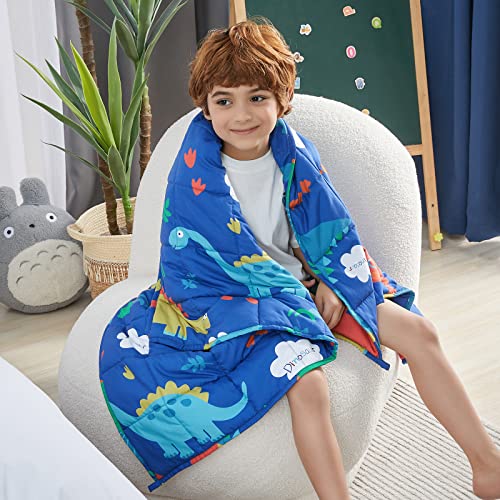 Hosukko WEIGHTED BLANKET Blanket 5 Lbs Blue Dinosaur Heavy Blanket thumb #4