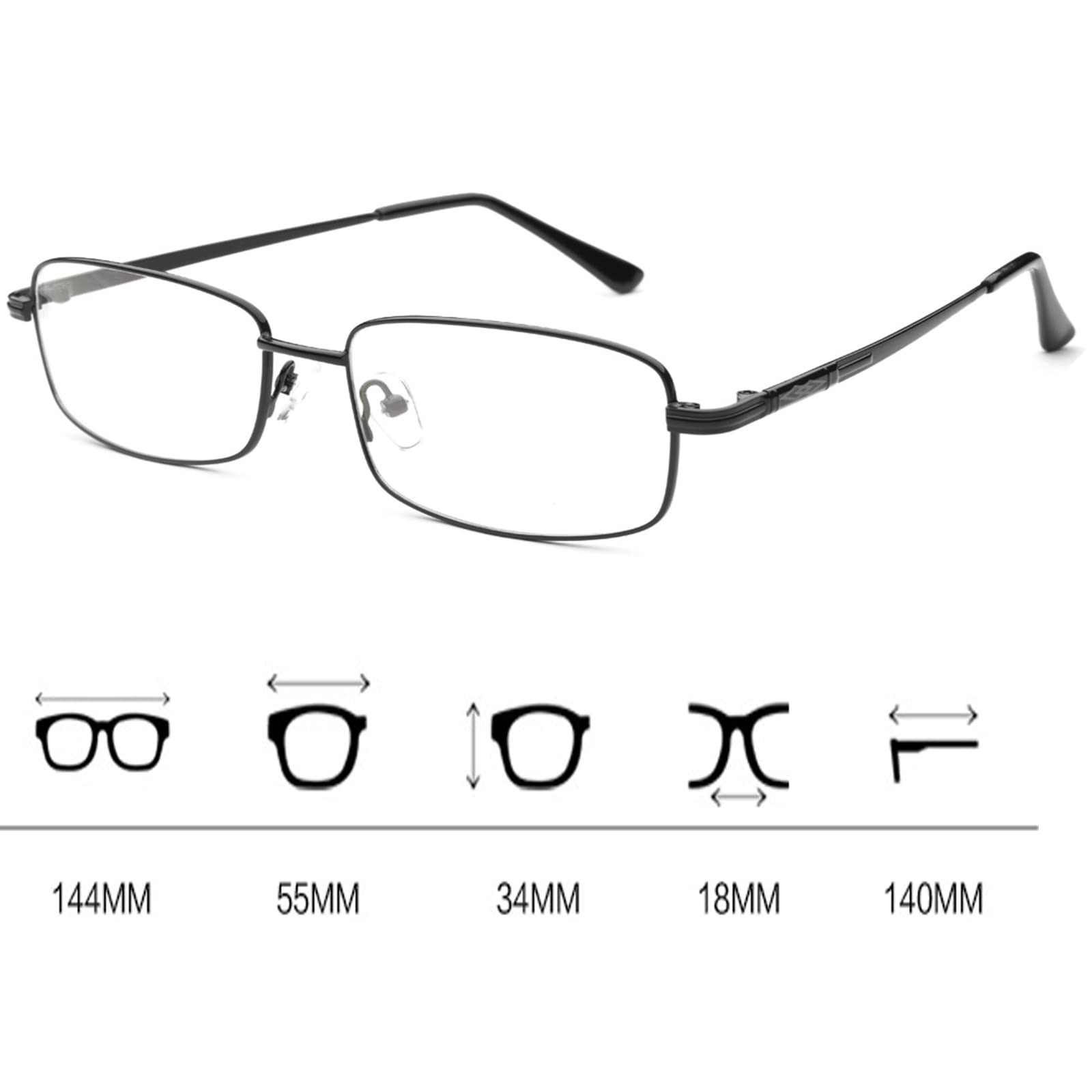 Fuisetaea Metal Frame Nearsighted Myopia Glasses -3.50 Titanium Alloy Distance Glasses