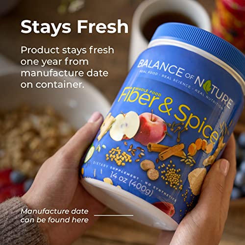 Balance of Nature Fiber & Spice Psyllium Husk, Flax Seed, Turmeric