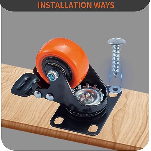 Image of NOAHARK 1.5 inch Furniture Caster Wheel | Heavy Duty upto 700lbs Castor Wheel | 360 Degree Rotating and Moving Caster Wheels Suitable for Sofa, Bed, Chairs, Tables, Cabinets etc (4, 1.5 Inch)