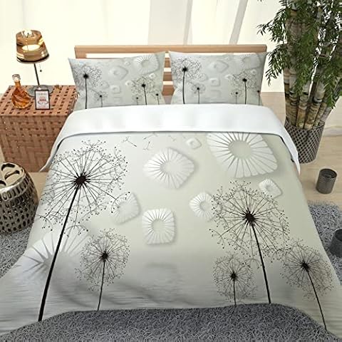 ZSSEZS Duvet Cover Bedding Set Single Double King Size Bed With Zipper Closure And 2 Pillowcases, Soft Easy Care Microfiber Quilt Covers Dandelion Plant For Baby Kids Adults 260X230Cm Cover