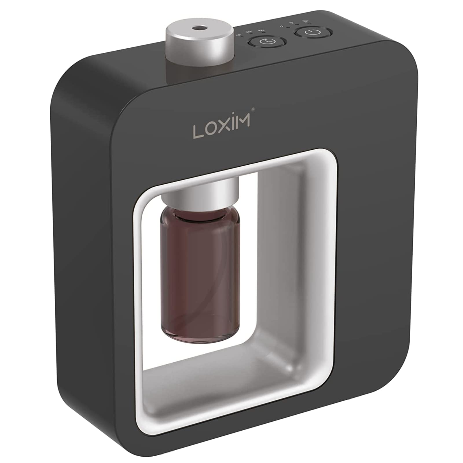 LOXIMPride Aromatherapy - Professional Grade Atomizing for Essential Oils, Full Spectrum Oil Adaptability, Waterless, No Heat, Super Quiet, Portable - (Black Silver)