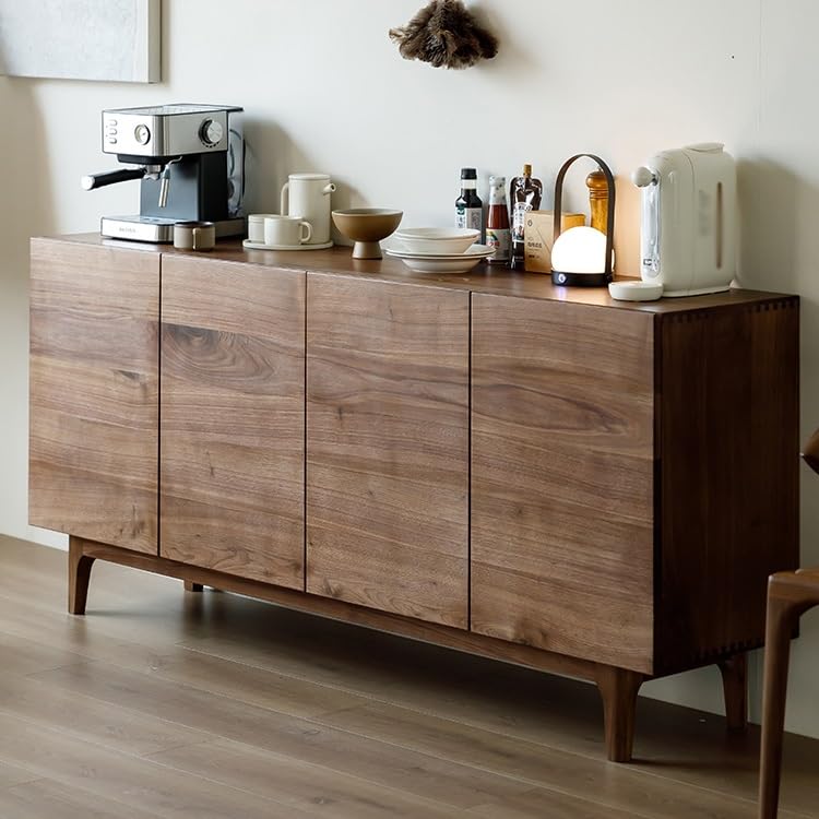 Bar kawowy 160 x 40 x 82 cm orzech wejściowy stół do przechowywania, meble z litego drewna, meble do sofy, naczynia kuchenne i zastawa stołowa szafka bufetowa z miejscem do przechowywania