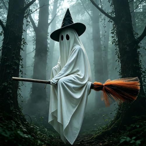 Fantôme d'Halloween avec chapeau pour illuminer facilement un jardin ou une entrée sombre