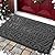 Yimobra Welcome Front Door Mat Outdoor, Heavy Duty Sturdy Non Slip Doormats, Rubber Backing, Low-Profile Entrance Rugs, Absorbent Resist Dirt, Easy Clean Patio Garage Floor Mats, 36 x 24 Inch, Grey