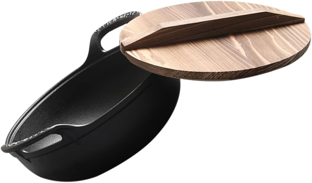 Universal Cast Iron Skillet for Camping Non-Coated Iron Frying Pan Outdoor Cooking Pot for Grilling and Frying Suitable for Campers and Home Chefs