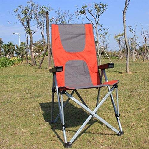 Chaise de camping en plein air inclinable à structure renforcée