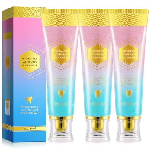 Niacinamide Whitening Toothpaste 3 Pack, Niacinamide Toothpaste, Freshening Breath & Deep Gentle...