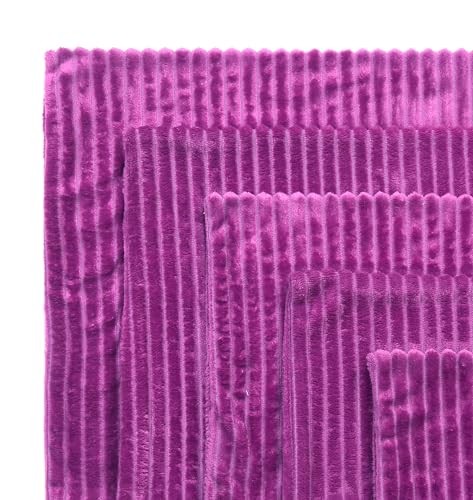 Image of RD TREND Cushion Cover Set of 5, Decorative Sofa Living Room Home Square Cushion Covers 16 Inch x 16 Inch, Aesthetic Corduroy Striped Double Sided (Dark Pink,Pack of 5)
