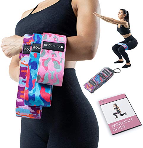 Booty Bands - Booty Bands for Women (3 Pc) - Glute Loops for Legs, Hips, Butt, and Core - Wide Anti-Slip Booty Band for Pilates, Yoga, Crossfit - Fabric Resistance Bands Set