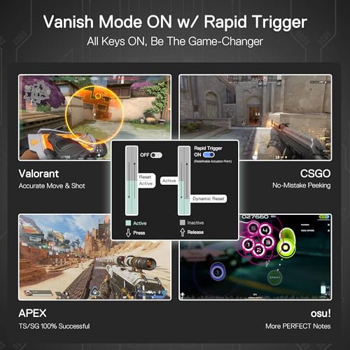 Image of Redragon K617 HE Rapid Trigger Gaming Keyboard, 60% 61 Keys Wired Mechanical Keyboard w /Hyper-Fast Actuation, Dedicated Hall Effect Magnetic Switch, Actuation Point Adjustable, Strap Version