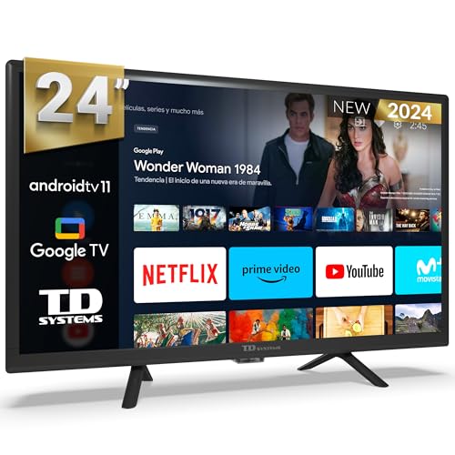 TD Systems - 24 Zoll Smart TV, Google TV, HD DVB-T2/C/S2 Television, Android 11, Modell 2024, Fernseher mit 2 Jahren Garantie - PRIME24C19GLE