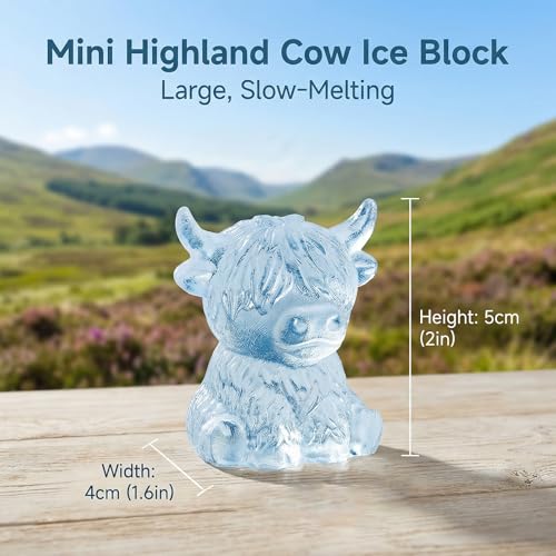 Molde de silicona para cubos de hielo 3D vaca Highland miniatura 7