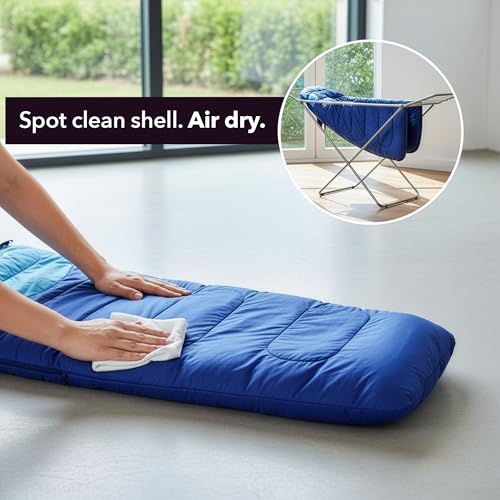 OVENTE Camping Sleeping Bag, Lightweight Waterproof, Blue SBHW001BL miniatura 5