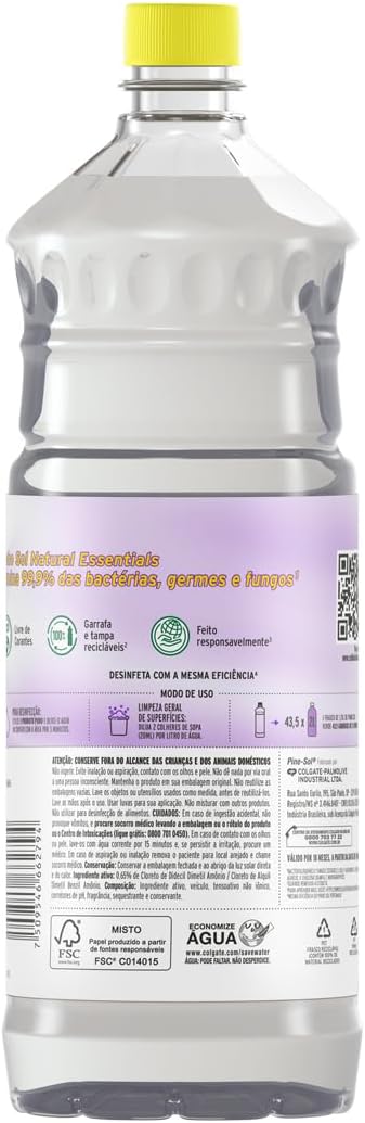 Pinho Sol Desinfetante Naturals Lavanda E Melaleuca 1 75L