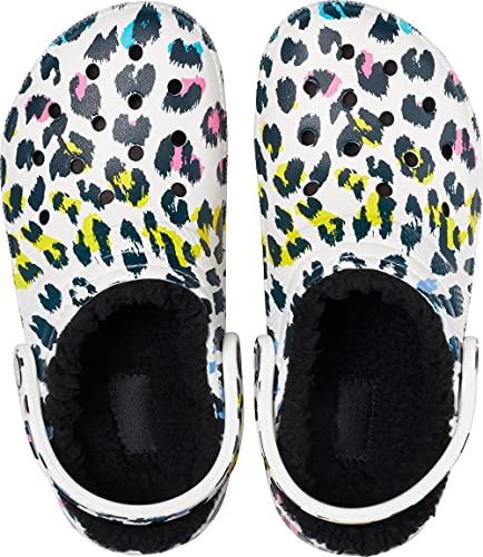 Image of Crocs Womens Men's and Women's Classic Lined Animal Print Clog | Fuzzy Slippers