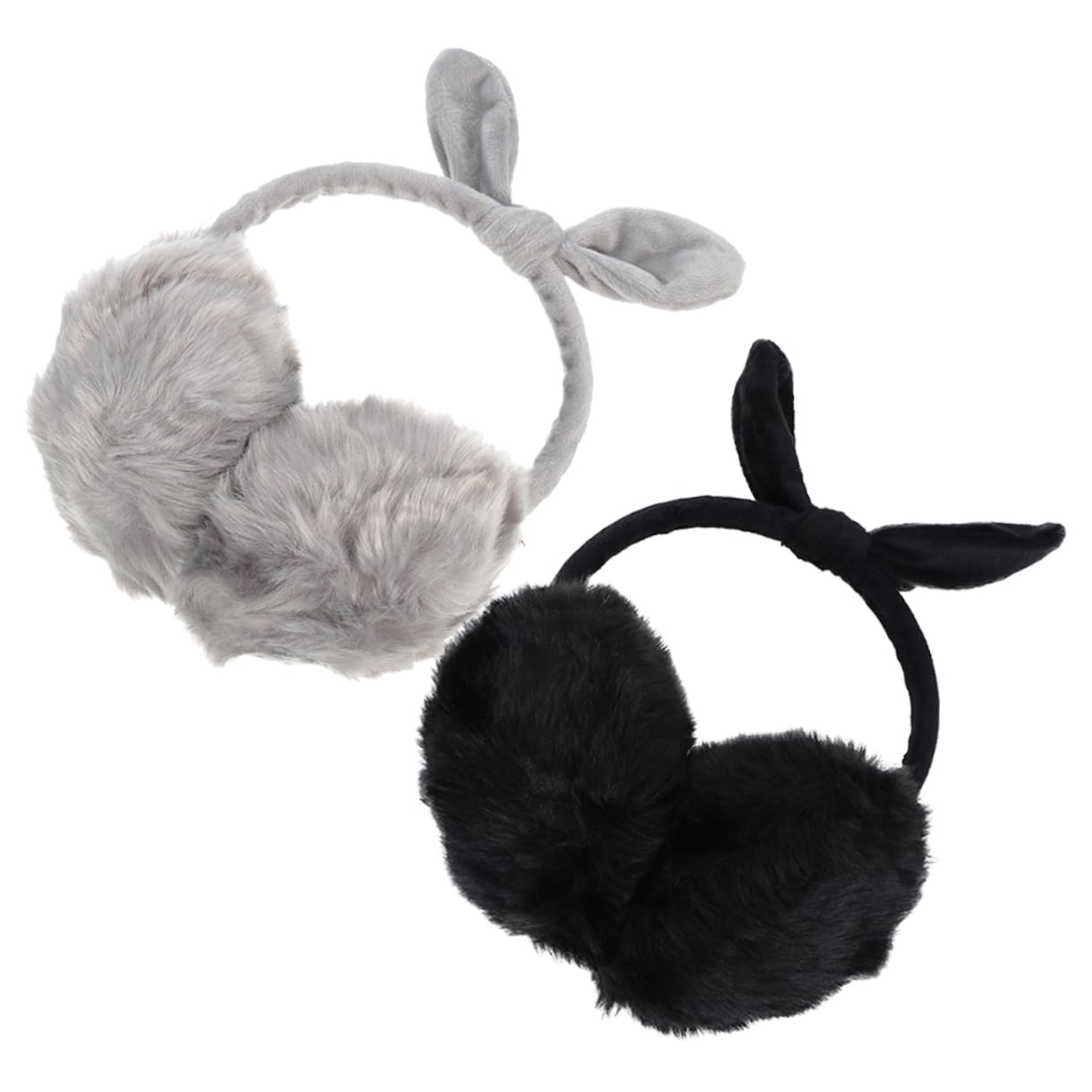 Ipetboom 2pcs Plush Earmuffs Warm Ear Cover for Winter Sports Windproof Ear Protector Adjustable Headband
