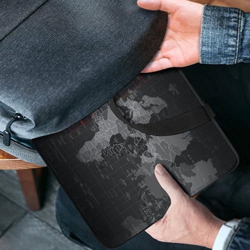 Sac pour ordinateur portable carte du monde noir et imperméable