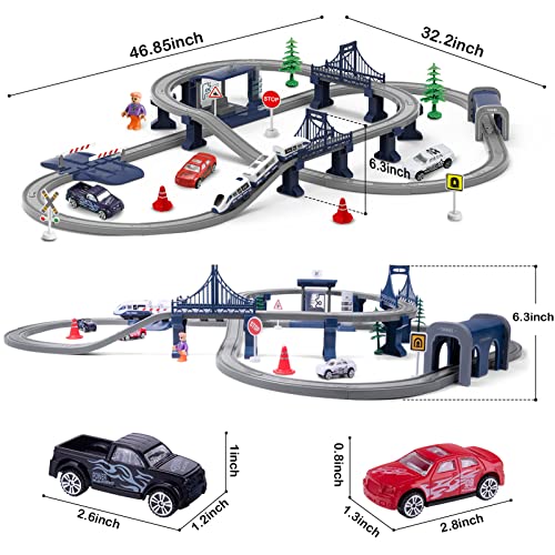 train sets for boys 4-7 battery operated train set with tracksmagnetic connection compatible with thomas brio chuggington gifts for 3 4 5 6 years old city