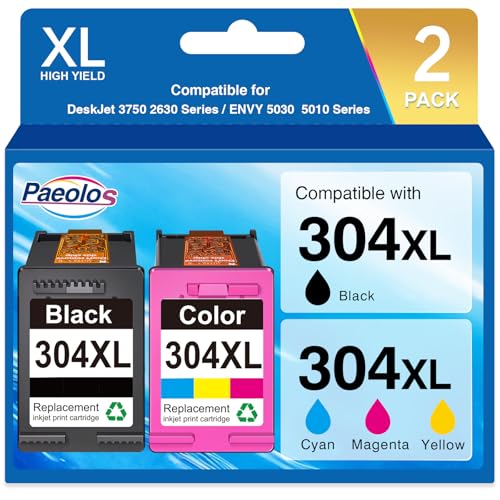 paeolos 304XL Cartucce Rigenerate per cartucce hp 304 nero e