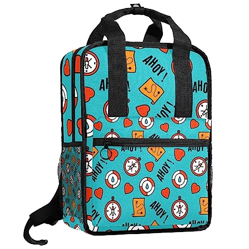 Sac à dos garçons sur le thème nautique - Cartable filles bleu et multicolore