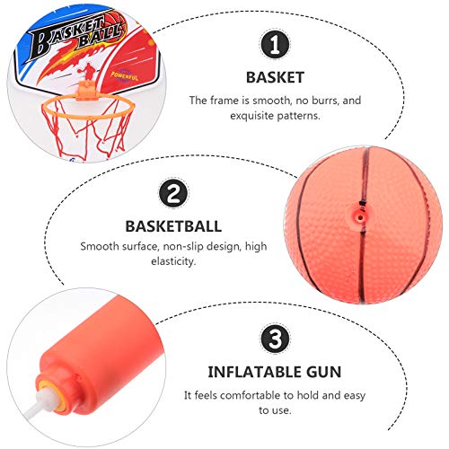 Conjunto de mini bastidores de basquete Besportble, 1 conjunto de tabuleiro com aro de metal e bola