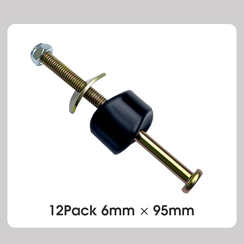 Miniatura 5 de 12 tornillos y pernos largos para trampolín, pernos y tuercas de trampolín, espaciadores de espacio para barra de trampolín, accesorios de repuesto