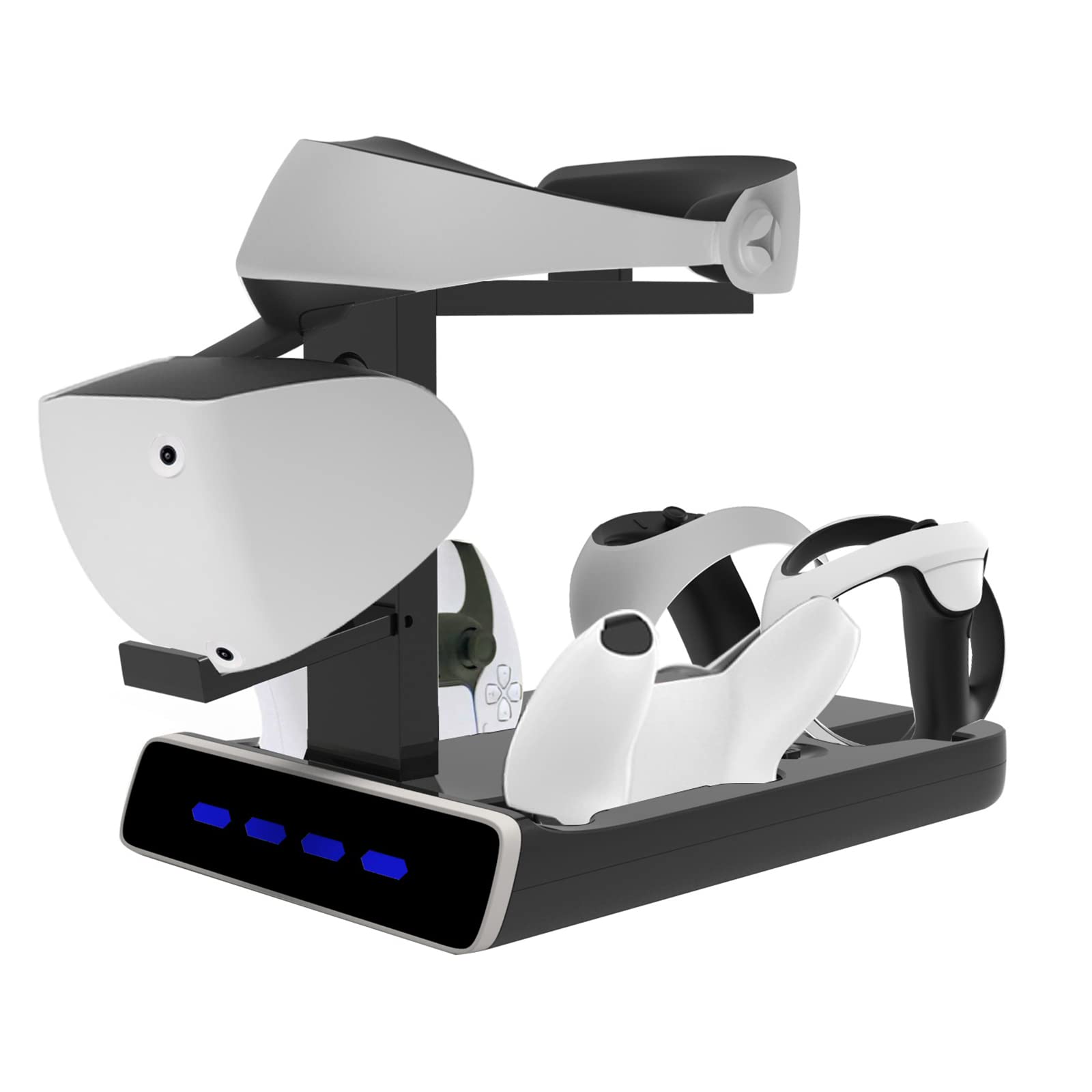 Controller-Ladestation mit VR-Headset-Display-Ständer, Controller-Ladestation & LED-Anzeigen, kompakte Größe Headset-Ständer Ladegerät